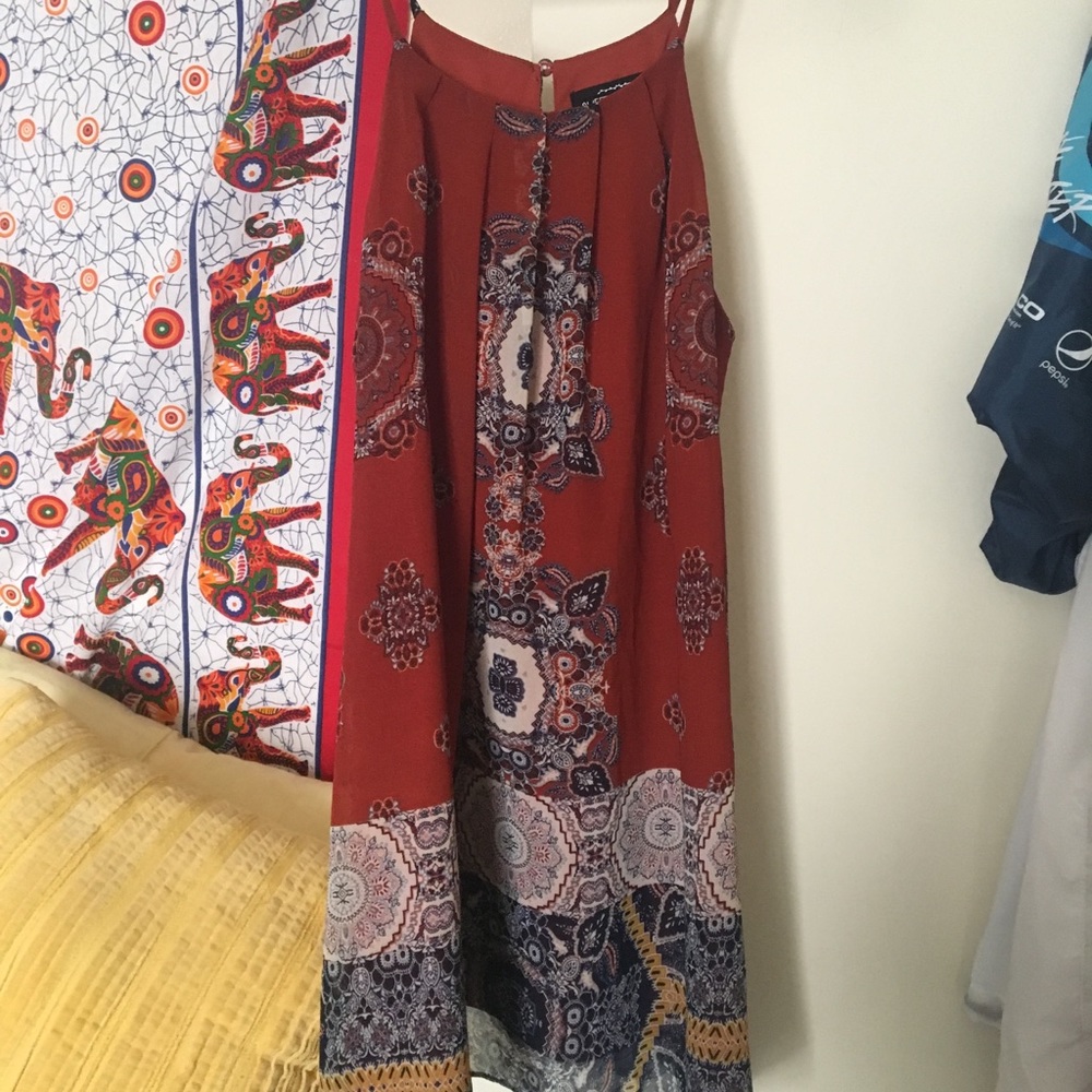 paisley print swing dress